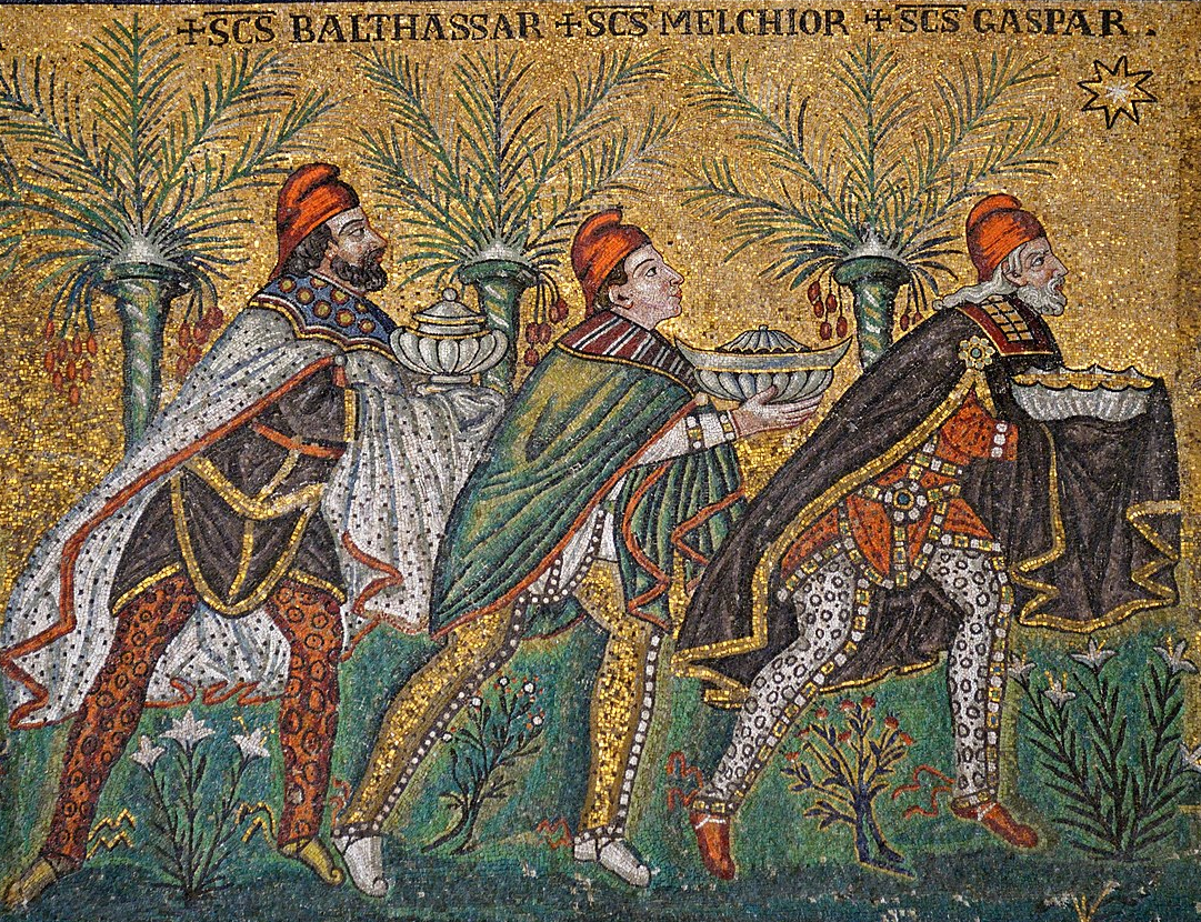Three Wise men from the East: mosaic Ravenna, Italy