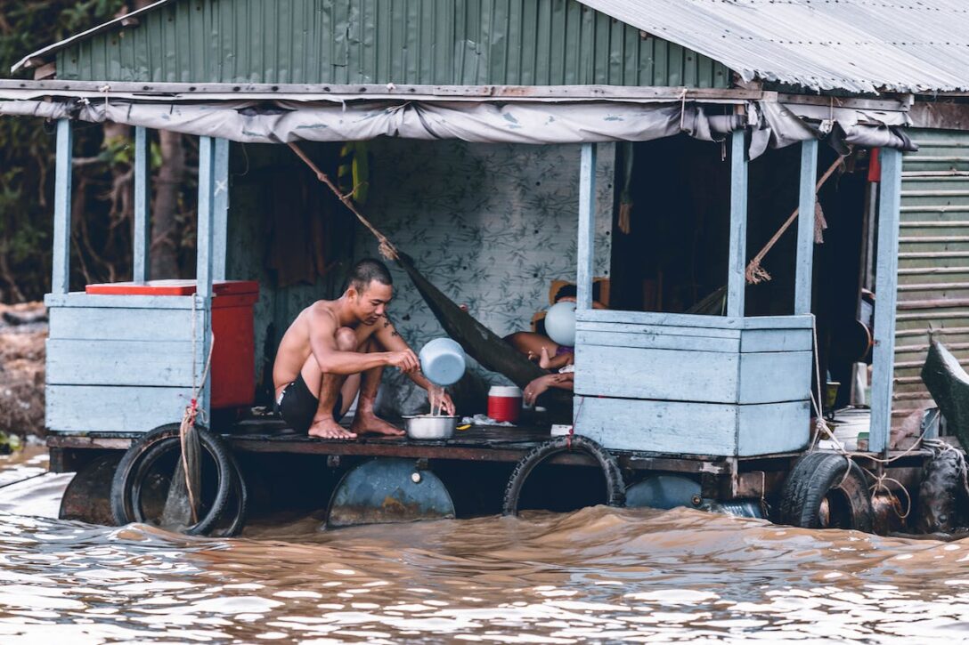 Man pouring water