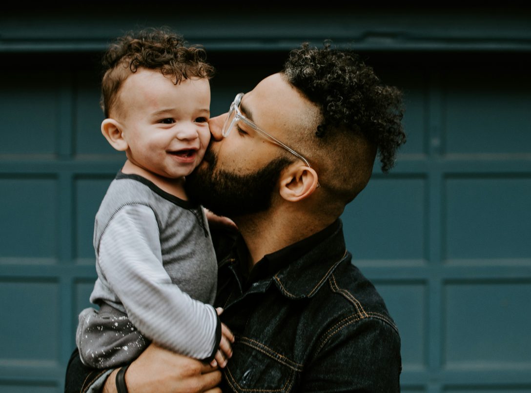 Father and toddler son